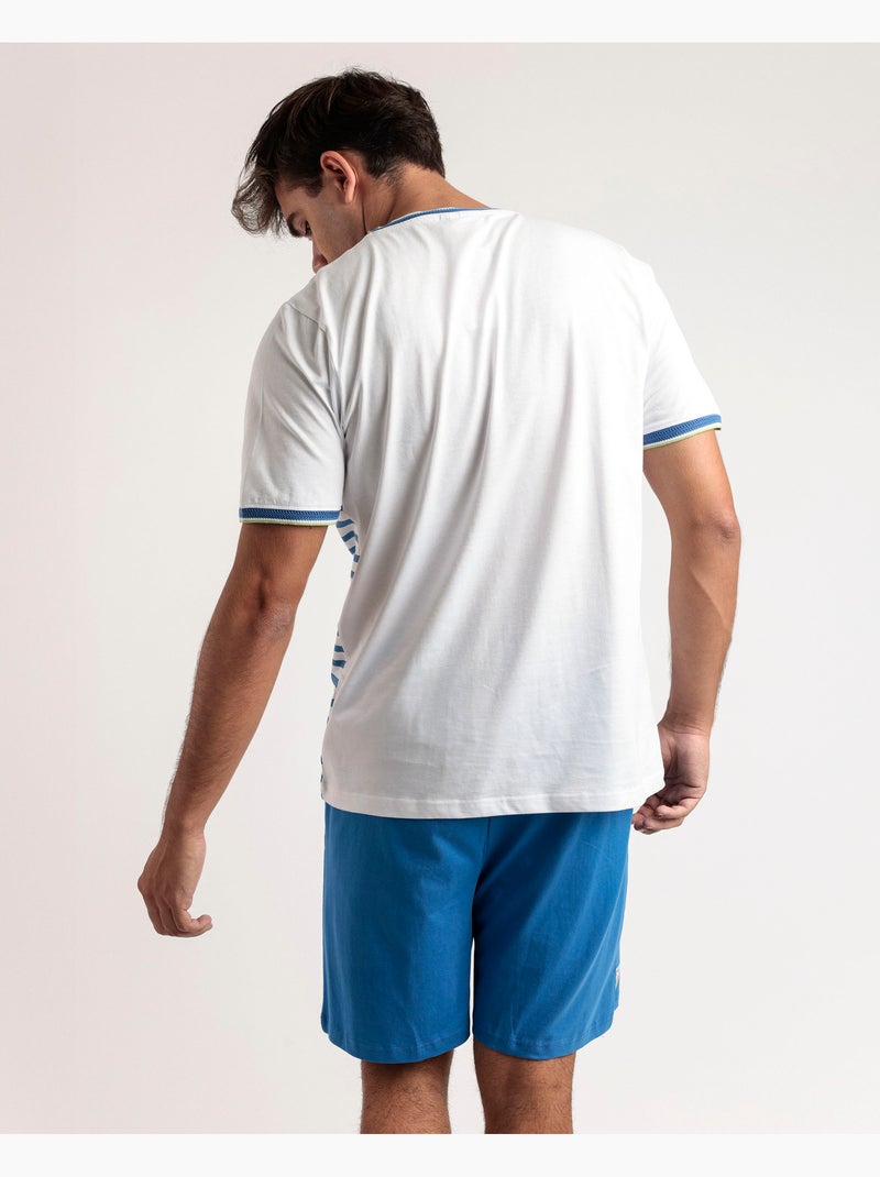PEANUTS Pijama Manga Corta Tennis Club para Hombre Azul - Kiabi