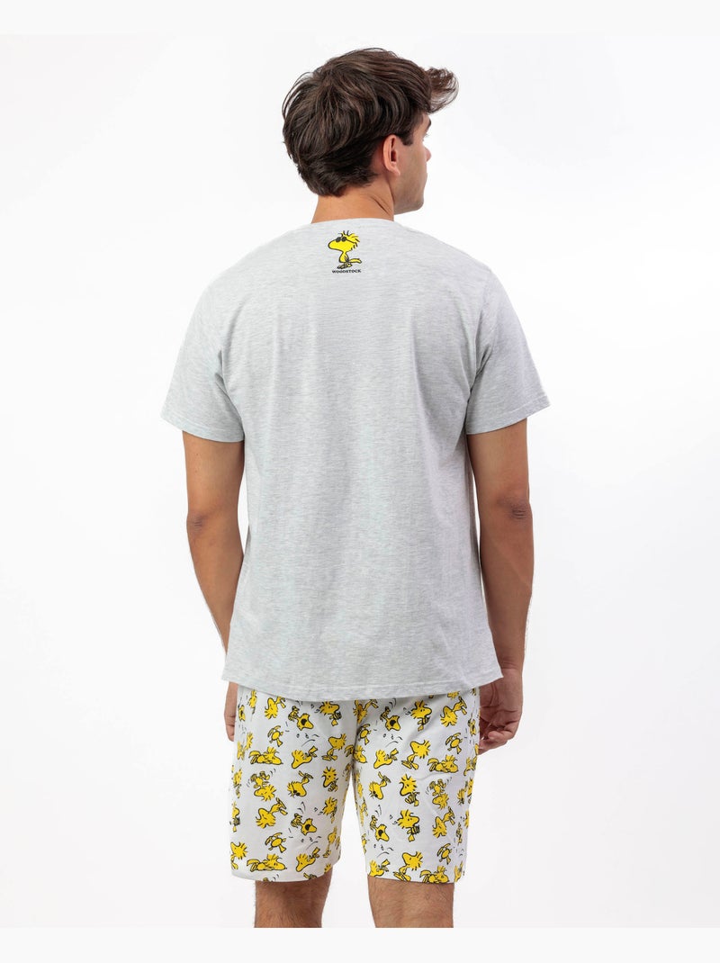PEANUTS Pijama Manga Corta Woodstock para Hombre Gris jaspeado - Kiabi