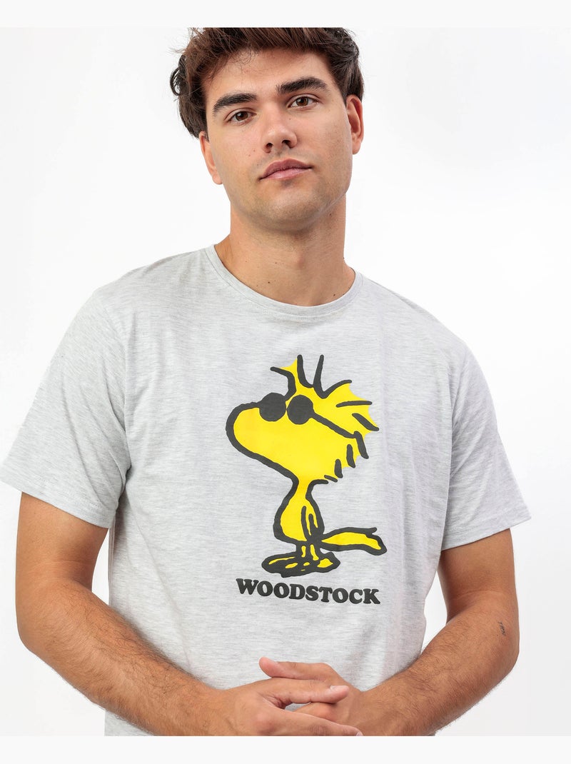 PEANUTS Pijama Manga Corta Woodstock para Hombre Gris jaspeado - Kiabi