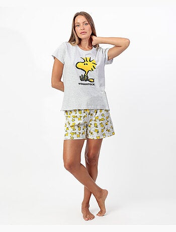 PEANUTS Pijama Manga Corta Woodstock para Mujer