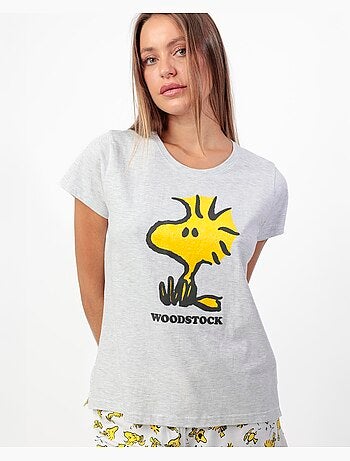 PEANUTS Pijama Manga Corta Woodstock para Mujer