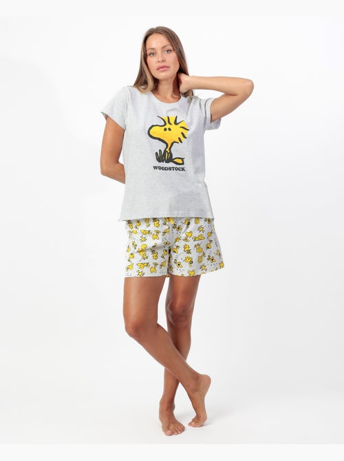 PEANUTS Pijama Manga Corta Woodstock para Mujer - Kiabi PEANUTS Pijama Manga Corta Woodstock para Mujer - Kiabi