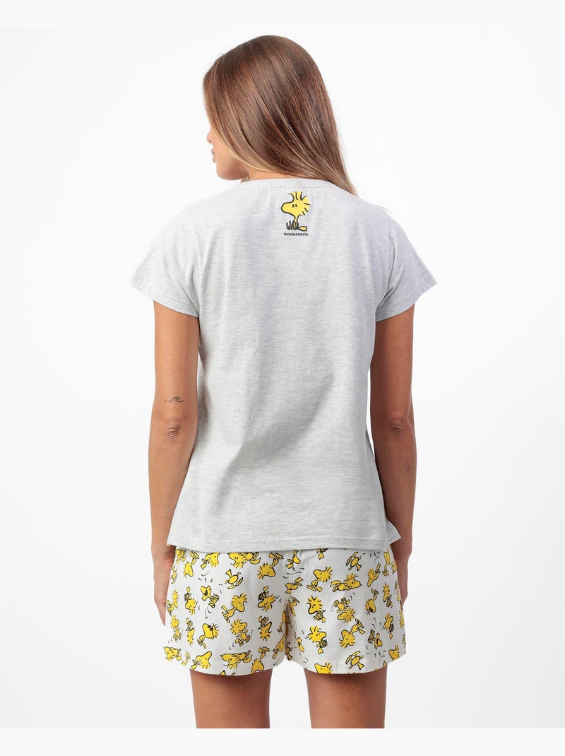 PEANUTS Pijama Manga Corta Woodstock para Mujer Gris jaspeado - Kiabi