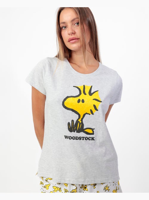 PEANUTS Pijama Manga Corta Woodstock para Mujer - Kiabi PEANUTS Pijama Manga Corta Woodstock para Mujer - Kiabi