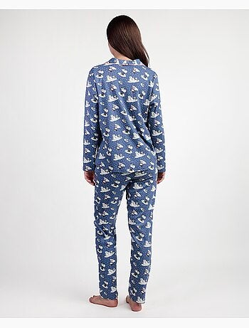 PEANUTS Pijama Manga Larga Abierto Snow Drift para Mujer
