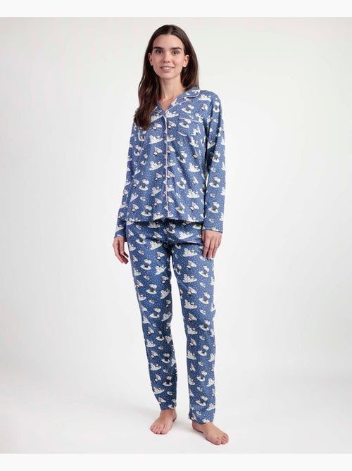 PEANUTS Pijama Manga Larga Abierto Snow Drift para Mujer - Kiabi PEANUTS Pijama Manga Larga Abierto Snow Drift para Mujer - Kiabi