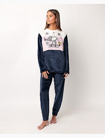 PEANUTS Pijama Manga Larga Calentito Snow Drift para Mujer