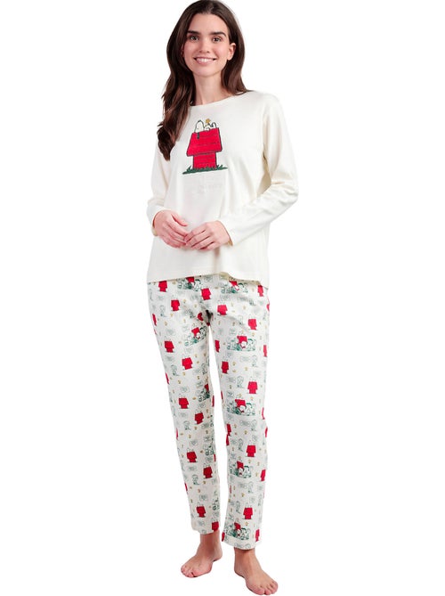 PEANUTS Pijama Manga Larga Classic Peanuts para Mujer - Kiabi PEANUTS Pijama Manga Larga Classic Peanuts para Mujer - Kiabi