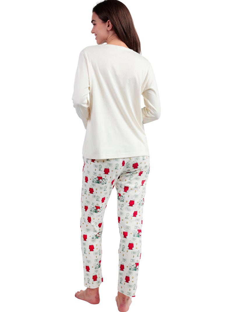 PEANUTS Pijama Manga Larga Classic Peanuts para Mujer Crudo - Kiabi