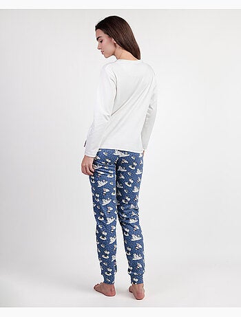 PEANUTS Pijama Manga Larga Crudo Snow Drift para Mujer