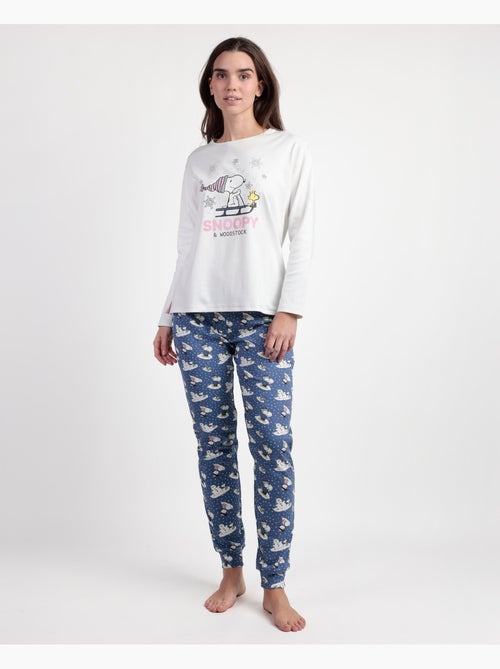 PEANUTS Pijama Manga Larga Crudo Snow Drift para Mujer - Kiabi PEANUTS Pijama Manga Larga Crudo Snow Drift para Mujer - Kiabi
