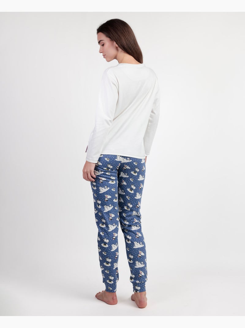 PEANUTS Pijama Manga Larga Crudo Snow Drift para Mujer Crudo - Kiabi