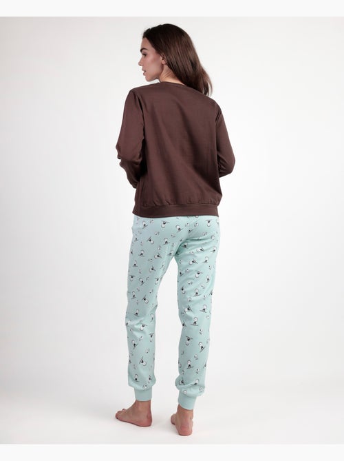 PEANUTS Pijama Manga Larga Felpa Sleep Society para Mujer - Kiabi PEANUTS Pijama Manga Larga Felpa Sleep Society para Mujer - Kiabi