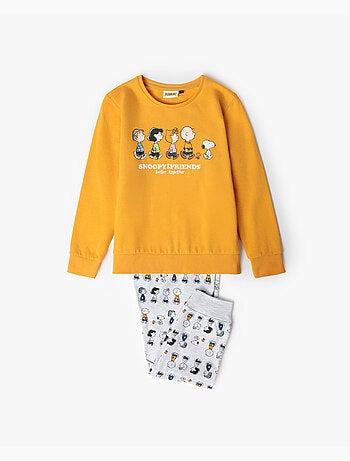 PEANUTS Pijama Manga Larga Felpa Snoopy&Friends para Niña