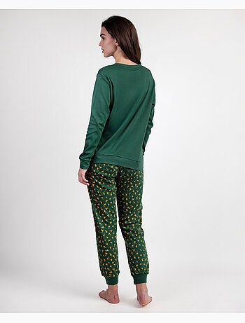 PEANUTS Pijama Manga Larga Green Classic Peanuts para Mujer