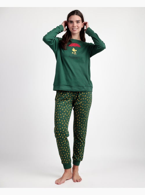 PEANUTS Pijama Manga Larga Green Classic Peanuts para Mujer - Kiabi