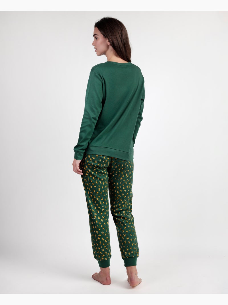 PEANUTS Pijama Manga Larga Green Classic Peanuts para Mujer Verde - Kiabi