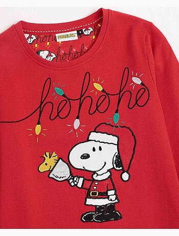PEANUTS Pijama Manga Larga Ho Ho Ho para Niña