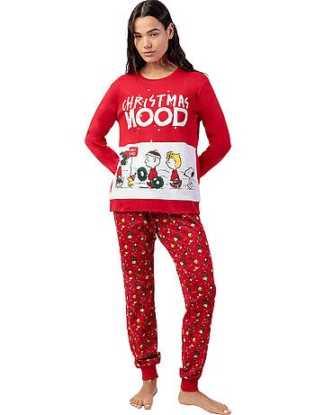 PEANUTS Pijama Manga Larga HoHo Mood para Mujer