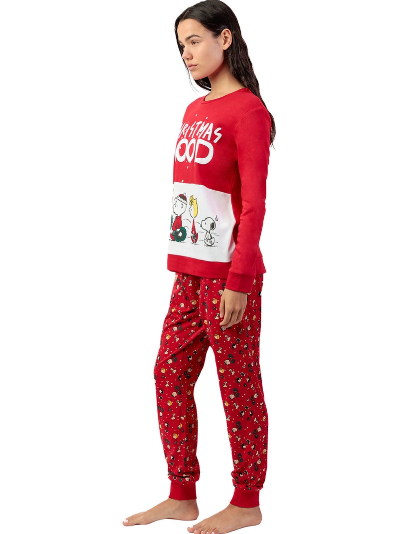 PEANUTS Pijama Manga Larga HoHo Mood para Mujer Rojo - Kiabi