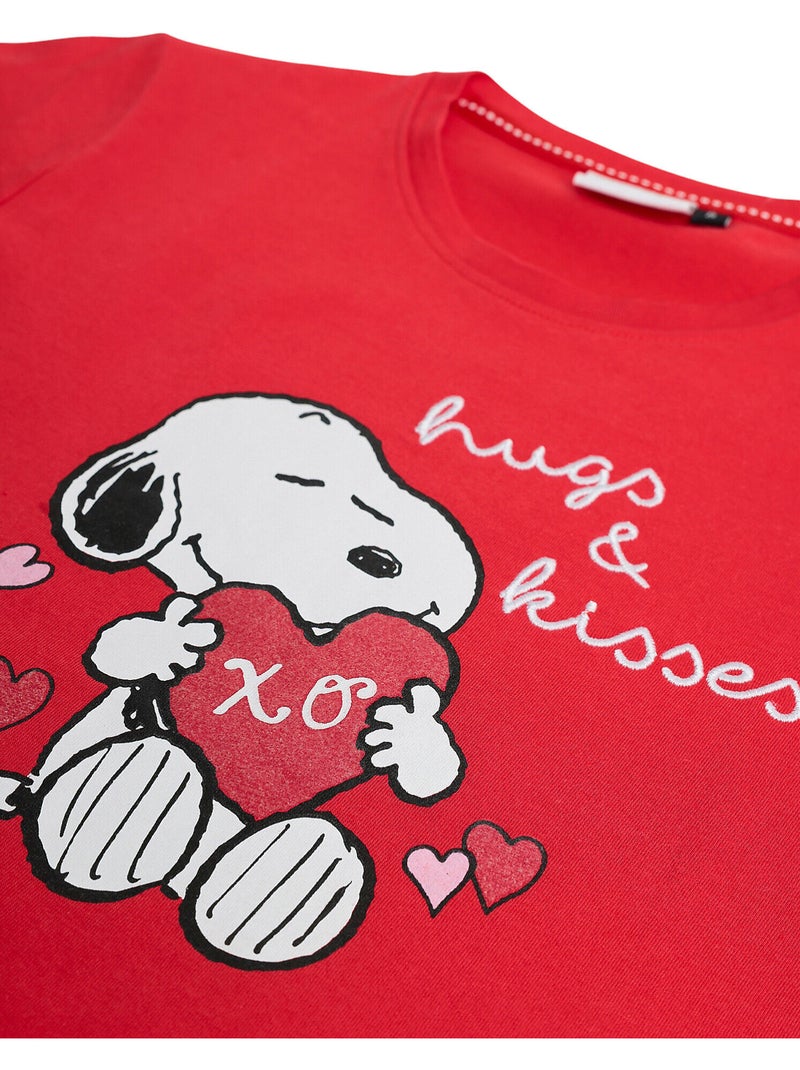 PEANUTS Pijama Manga Larga In My Heart para Niña Rojo - Kiabi
