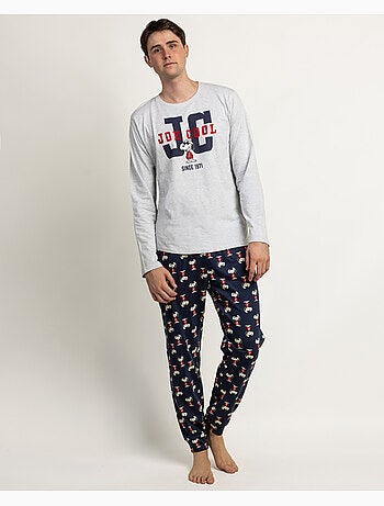 PEANUTS Pijama Manga Larga Joe Cool para Hombre