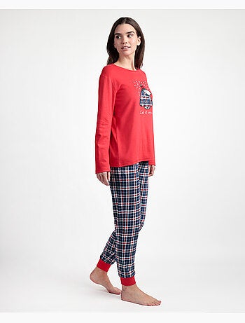 PEANUTS Pijama Manga Larga Let It Snow para Mujer