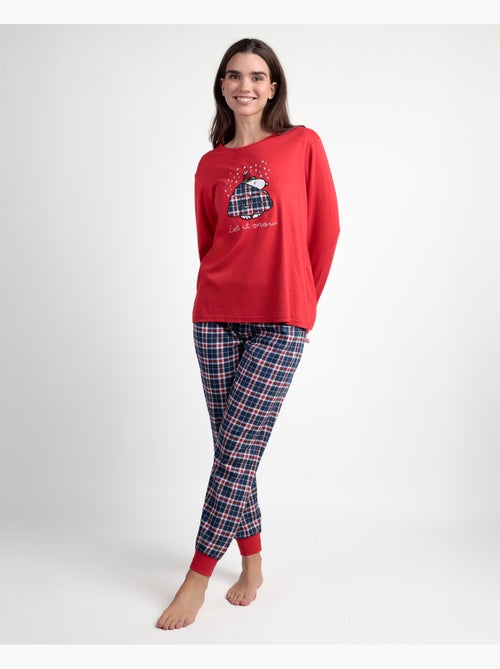 PEANUTS Pijama Manga Larga Let It Snow para Mujer - Kiabi PEANUTS Pijama Manga Larga Let It Snow para Mujer - Kiabi