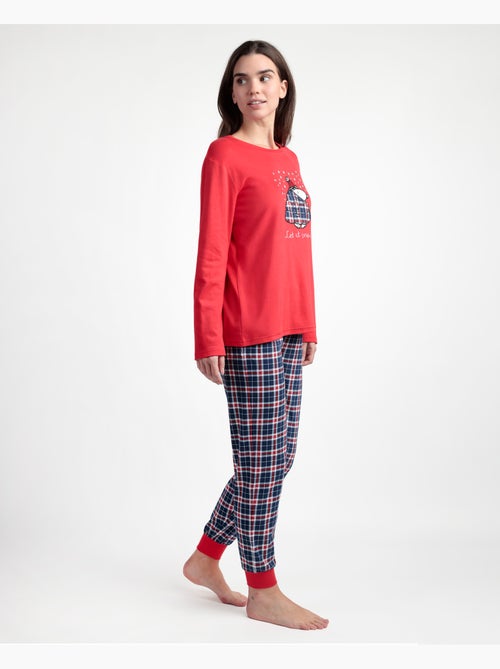 PEANUTS Pijama Manga Larga Let It Snow para Mujer - Kiabi PEANUTS Pijama Manga Larga Let It Snow para Mujer - Kiabi