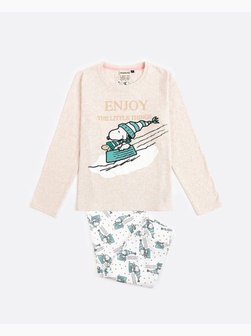 PEANUTS Pijama Manga Larga Let It Snow para Niña - Kiabi PEANUTS Pijama Manga Larga Let It Snow para Niña - Kiabi