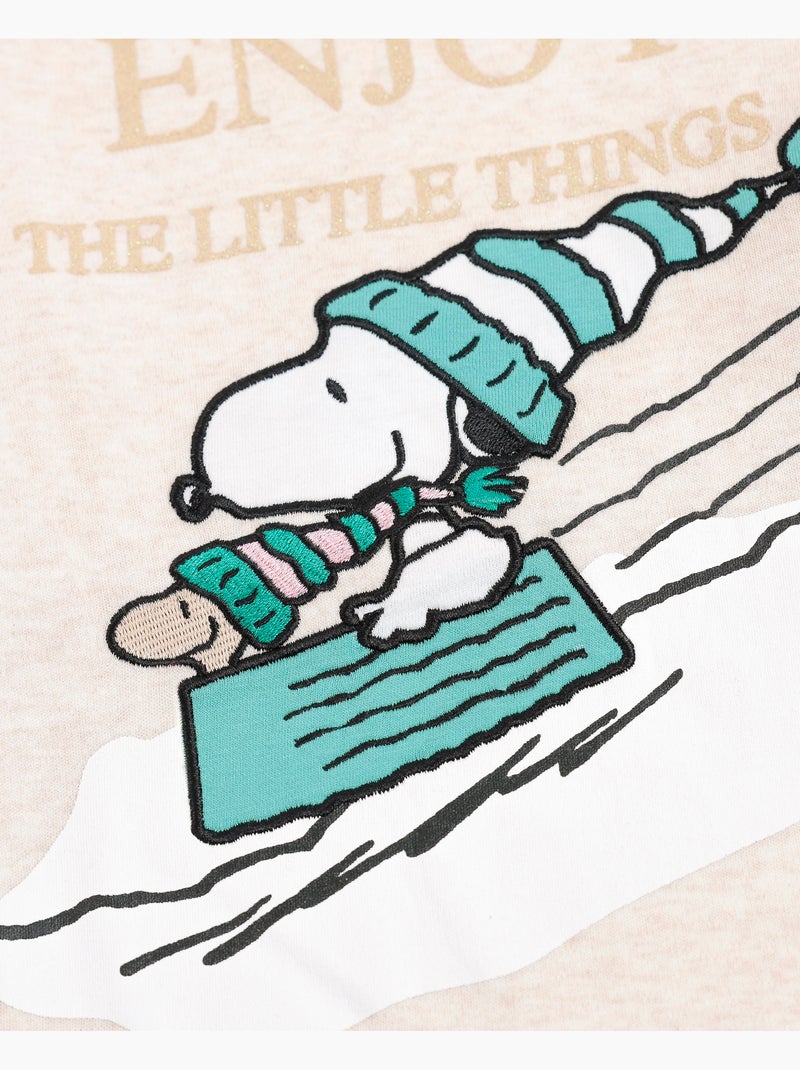 PEANUTS Pijama Manga Larga Let It Snow para Niña Beige - Kiabi