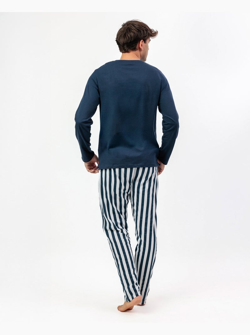 PEANUTS Pijama Manga Larga Love Sailor para Hombre Azul marino - Kiabi