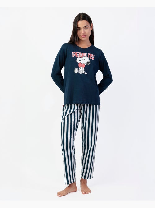PEANUTS Pijama Manga Larga Love Sailor para Mujer - Kiabi PEANUTS Pijama Manga Larga Love Sailor para Mujer - Kiabi