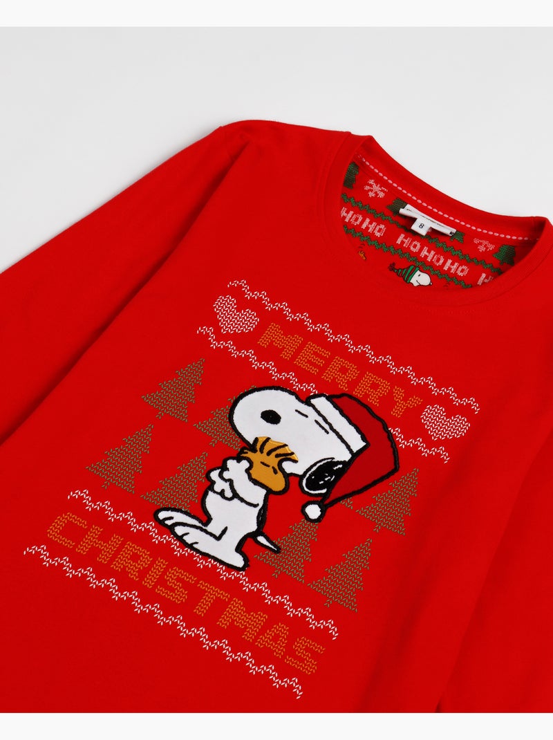 PEANUTS Pijama Manga Larga Merry Christmas para Niña Rojo - Kiabi