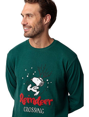 PEANUTS Pijama Manga Larga Reindeer Crossing para Hombre