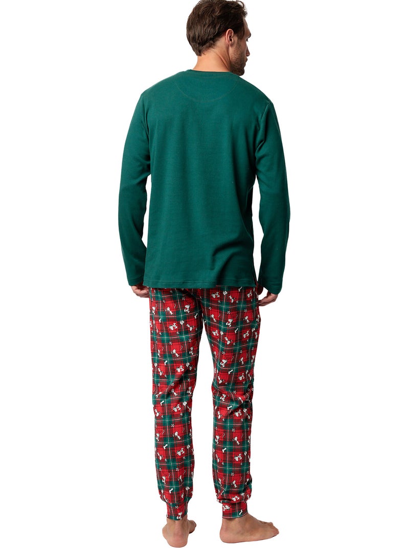 PEANUTS Pijama Manga Larga Reindeer Crossing para Hombre Verde - Kiabi