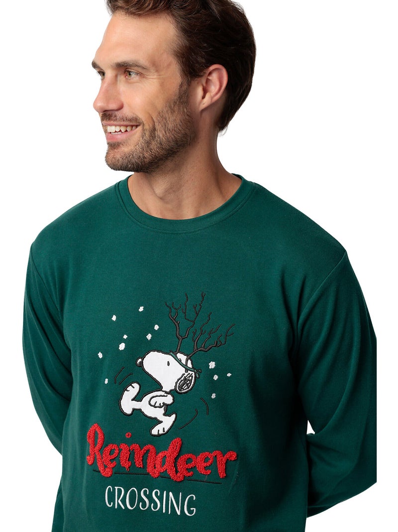 PEANUTS Pijama Manga Larga Reindeer Crossing para Hombre Verde - Kiabi
