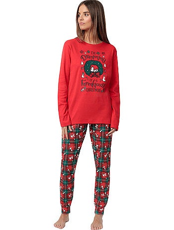 PEANUTS Pijama Manga Larga Reindeer Crossing para Mujer