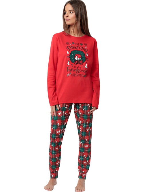 PEANUTS Pijama Manga Larga Reindeer Crossing para Mujer - Kiabi