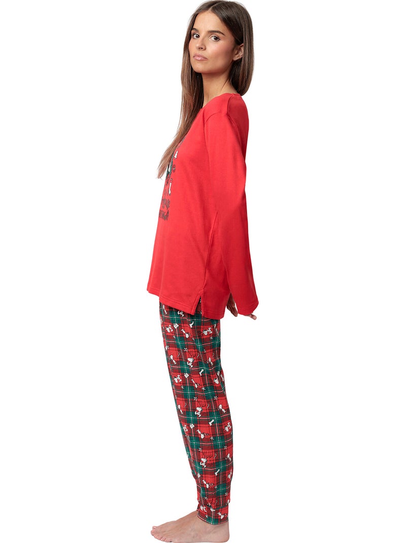 PEANUTS Pijama Manga Larga Reindeer Crossing para Mujer Rojo - Kiabi
