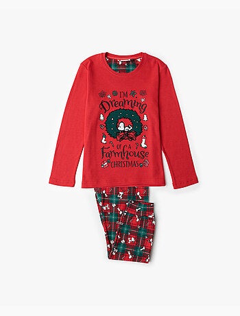 PEANUTS Pijama Manga Larga Reindeer Crossing para Niña