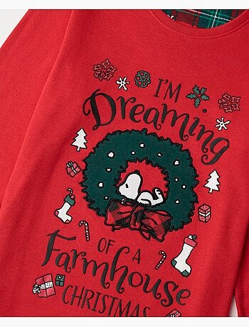PEANUTS Pijama Manga Larga Reindeer Crossing para Niña