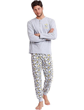 PEANUTS Pijama Manga Larga Snoopy Funny para Hombre