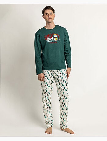 PEANUTS Pijama Manga Larga Snoopy Mountain para Hombre