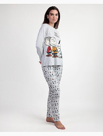 PEANUTS Pijama Manga Larga Snoopy&Friends para Mujer