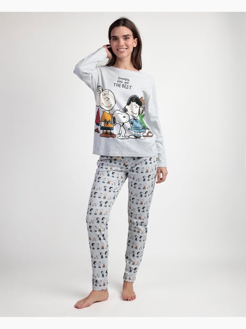 PEANUTS Pijama Manga Larga Snoopy&Friends para Mujer - Kiabi PEANUTS Pijama Manga Larga Snoopy&Friends para Mujer - Kiabi