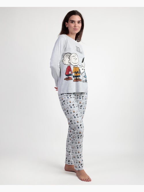 PEANUTS Pijama Manga Larga Snoopy&Friends para Mujer - Kiabi PEANUTS Pijama Manga Larga Snoopy&Friends para Mujer - Kiabi