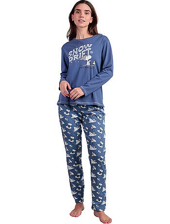 PEANUTS Pijama Manga Larga Snow Drift para Mujer