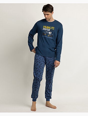 PEANUTS Pijama Manga Larga Speed Club para Hombre