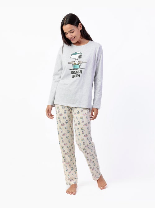 PEANUTS Pijama Manga Larga Summer Break para Mujer - Kiabi PEANUTS Pijama Manga Larga Summer Break para Mujer - Kiabi